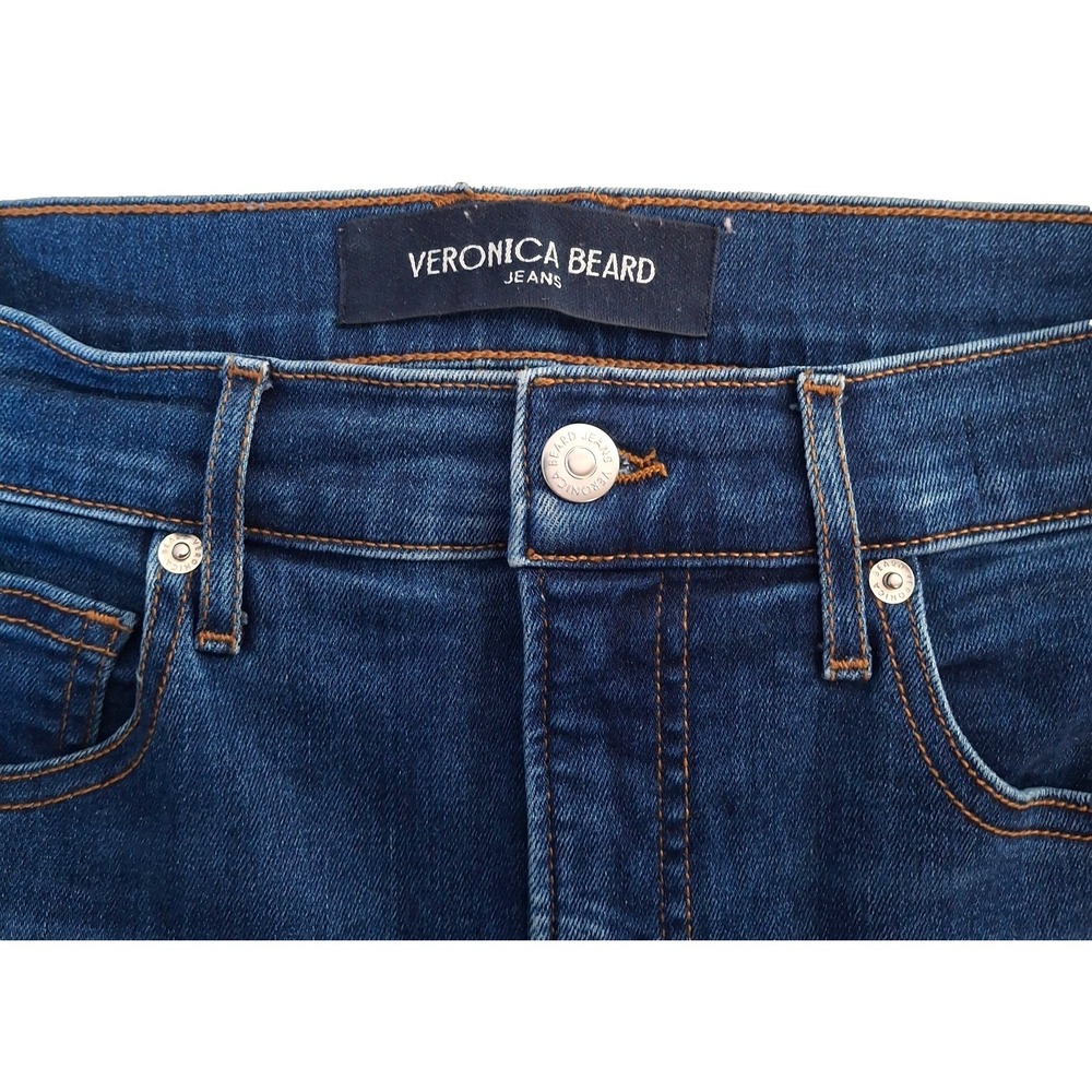 Veronica Beard Carson Ankle‎ Flare Jeans Women's 28 Blue Denim High Rise Stretch - Picture 3 of 11